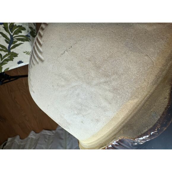 1930's Vintage USA Set of 2 Stoneware Cook-Rite Crock Bowl and Pie Plate Dish - Picture 12 of 15